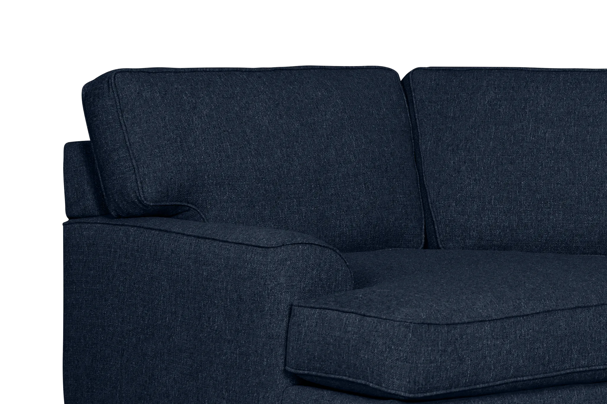 Sinclair Dark Blue Fabric Left Cuddler Innerspring Sleeper Sectional