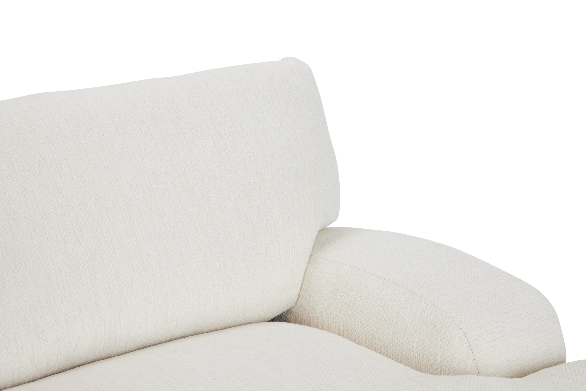 Alpha White Fabric Small Left Chaise Sectional