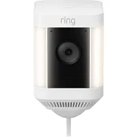 Ring Spotlight Cam Plus Plug In White Outdoor Security Cameras