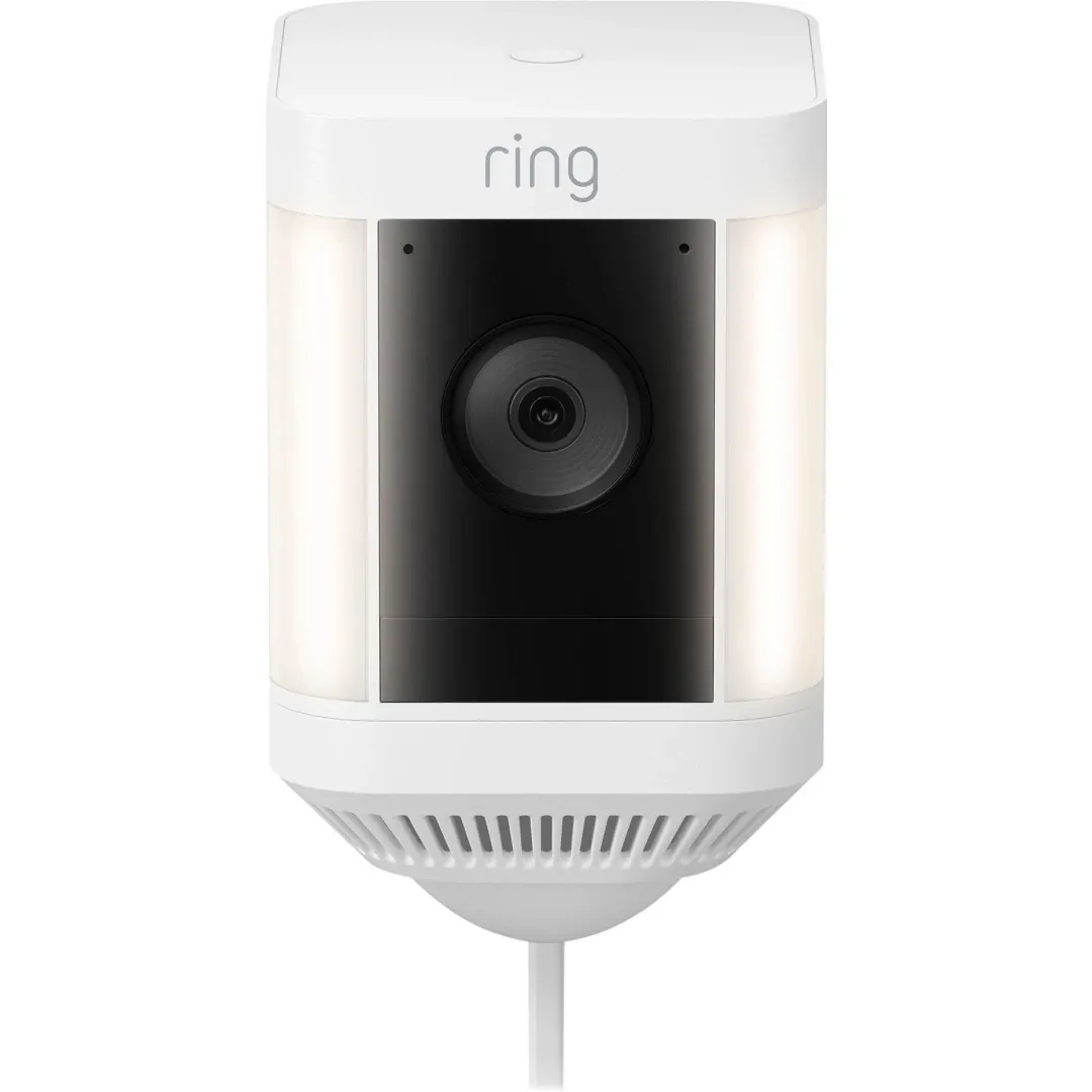 Ring Spotlight Cam Plus Plug In White Outdoor Security Cameras