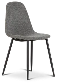 Havana Dark Gray Upholstered Side Chair W/ Black Legs
