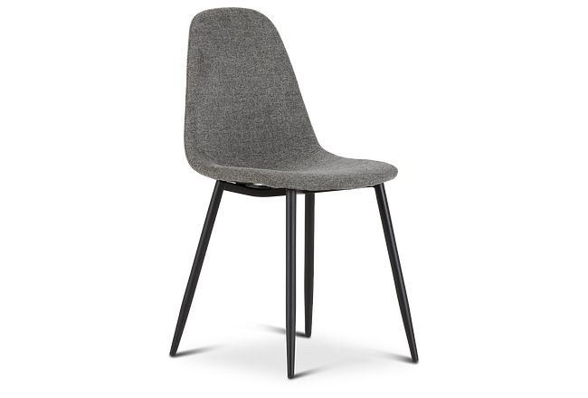 Havana Dark Gray Upholstered Side Chair W/ Black Legs