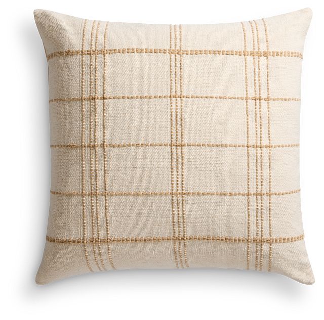 Jeanny Ivory 22" Square Accent Pillow