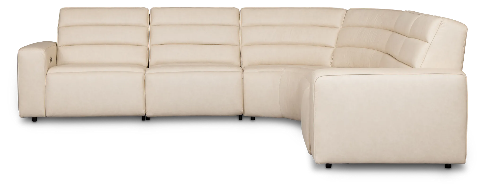 Sawyer Ivory Micro Small Triple Power Reclining Two-arm Sectional