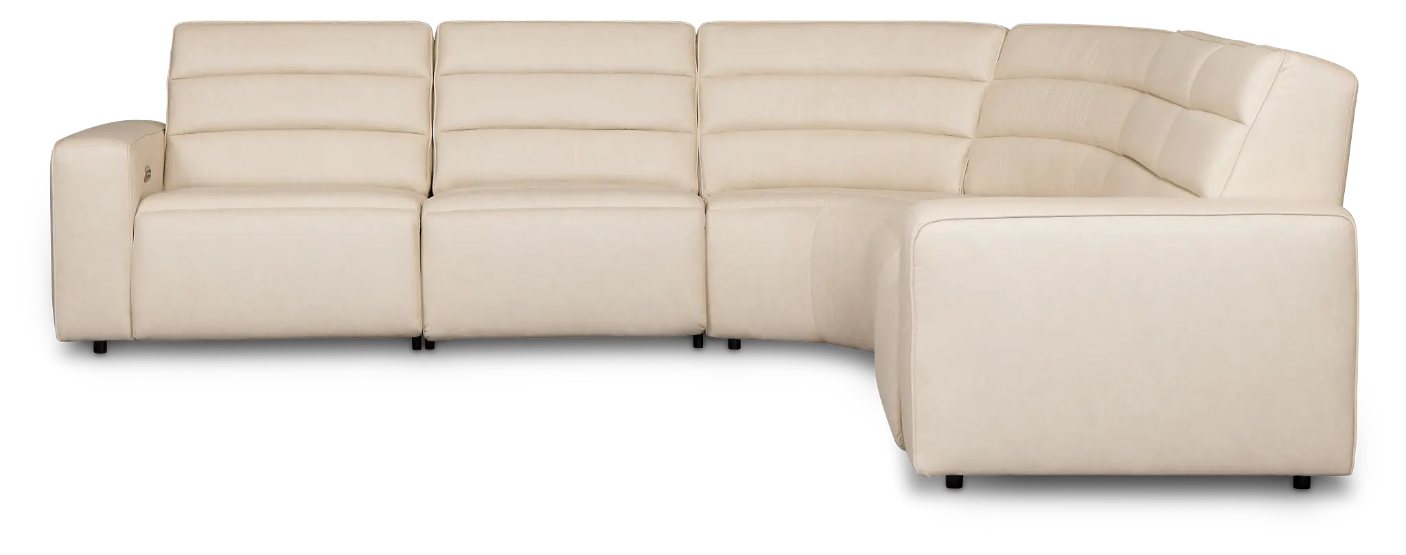 Sawyer Ivory Micro Small Triple Power Reclining Two-arm Sectional Sawyer Ivory Micro Small Triple Power Reclining Two-arm Sectional