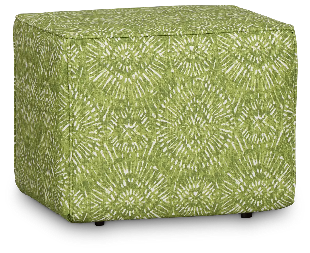 Borneo Green Fabric Vinyl Ottoman Small Borneo Green Fabric Vinyl Ottoman Small
