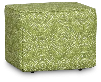 Borneo Green Fabric Vinyl Ottoman Small