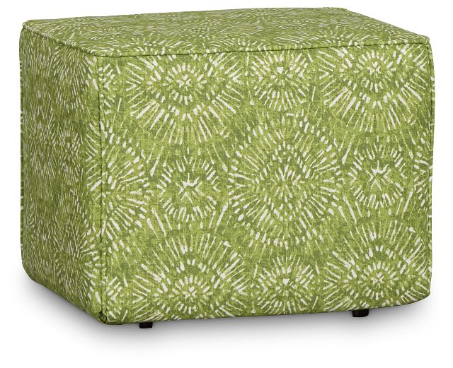 Borneo Green Fabric Vinyl Ottoman Small