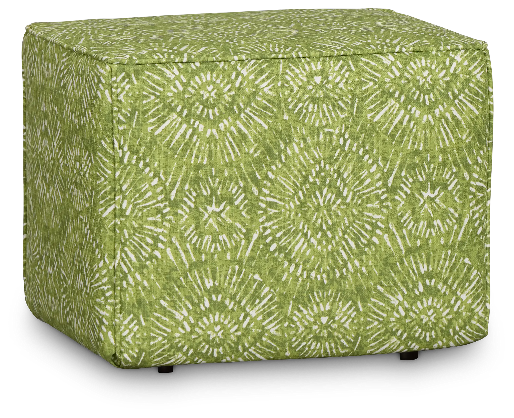 Borneo Green Fabric Vinyl Ottoman Small Borneo Green Fabric Vinyl Ottoman Small