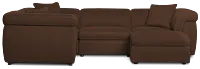 Aria Dark Brown Micro Immersive 5-piece Bumper Sectional W/1 Speaker