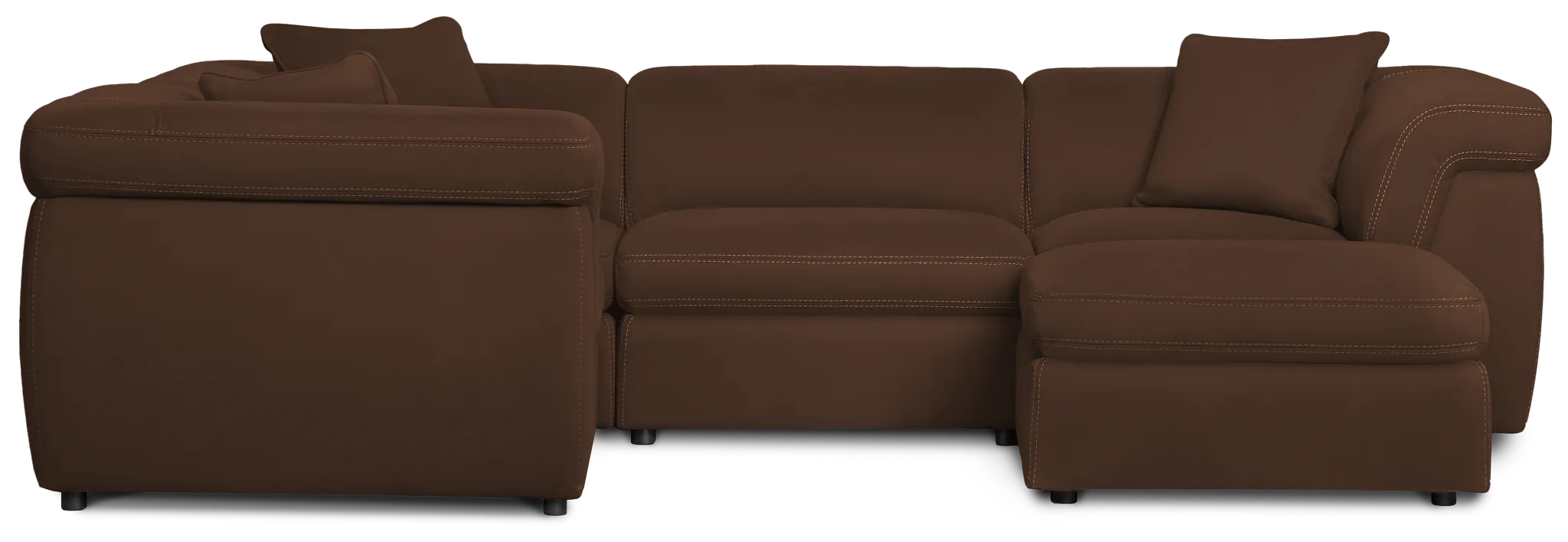 Aria Dark Brown Micro Immersive 5-piece Bumper Sectional W/1 Speaker