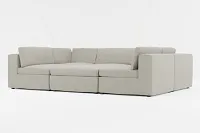 Destin Elite Gray Fabric 6-piece Pit Sectional