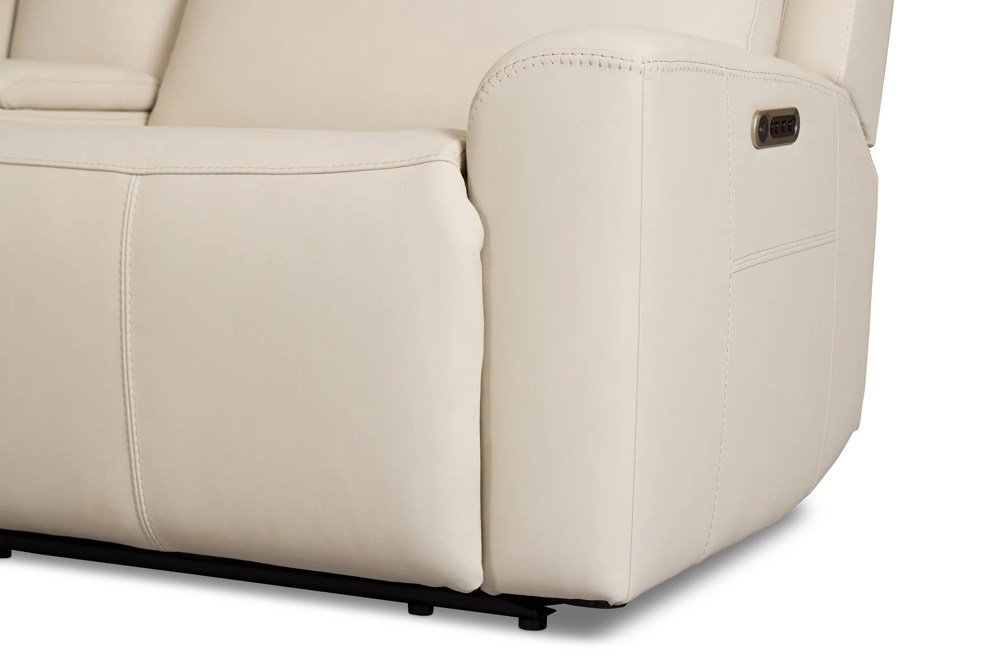 Flexsteel Sterling Ivory Lthr/vinyl Large Dual Power Reclining Two-arm Sectional