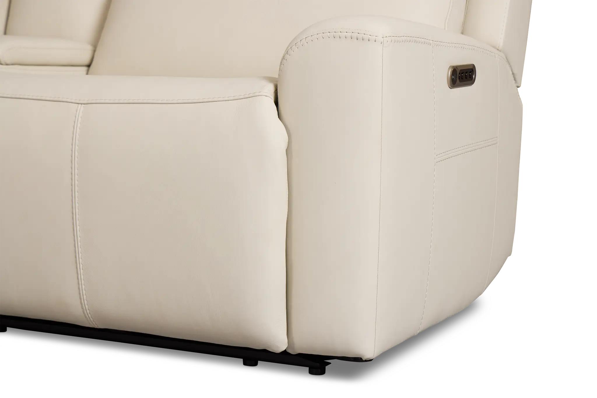 Flexsteel Sterling Ivory Lthr/vinyl Large Dual Power Reclining Two-arm Sectional Flexsteel Sterling Ivory Lthr/vinyl Large Dual Power Reclining Two-arm Sectional