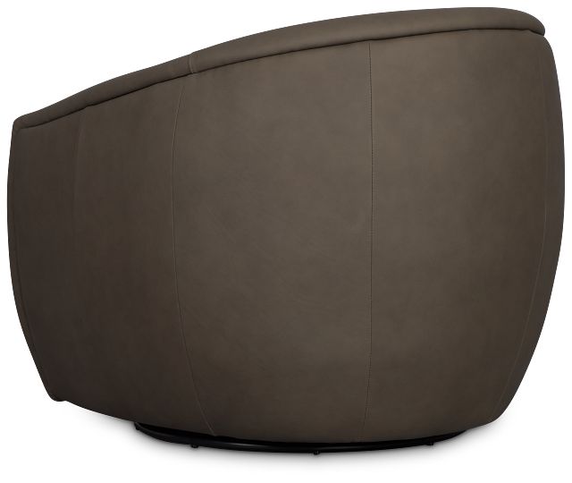 Kellan Dark Gray Leather Swivel Chair