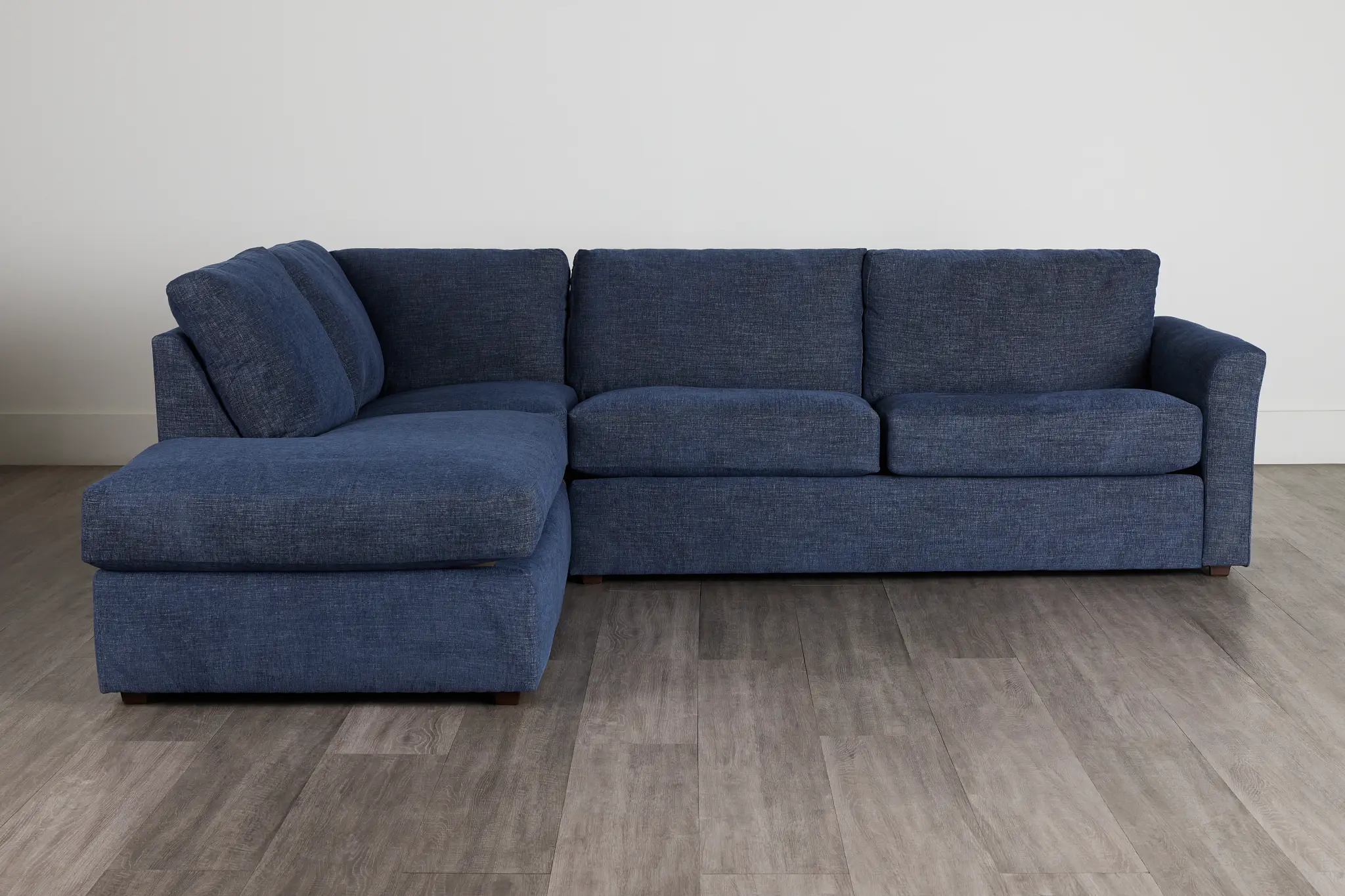Davis Dark Blue Micro Left Bumper Sectional Davis Dark Blue Micro Left Bumper Sectional