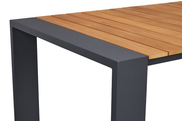 Sunrise Dark Gray Teak 65" Rectangular Table