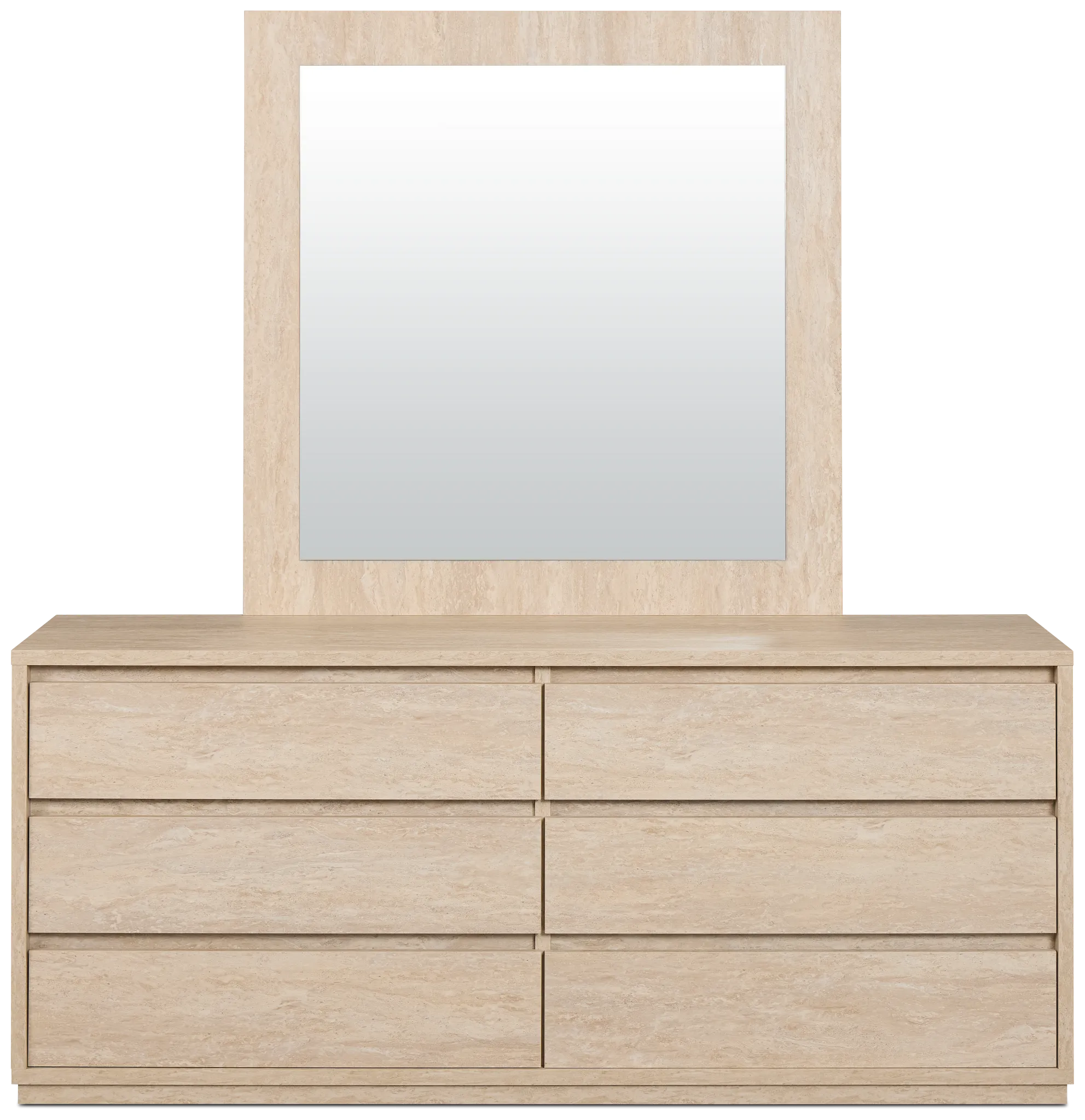 Malta Light Gray Dresser & Mirror