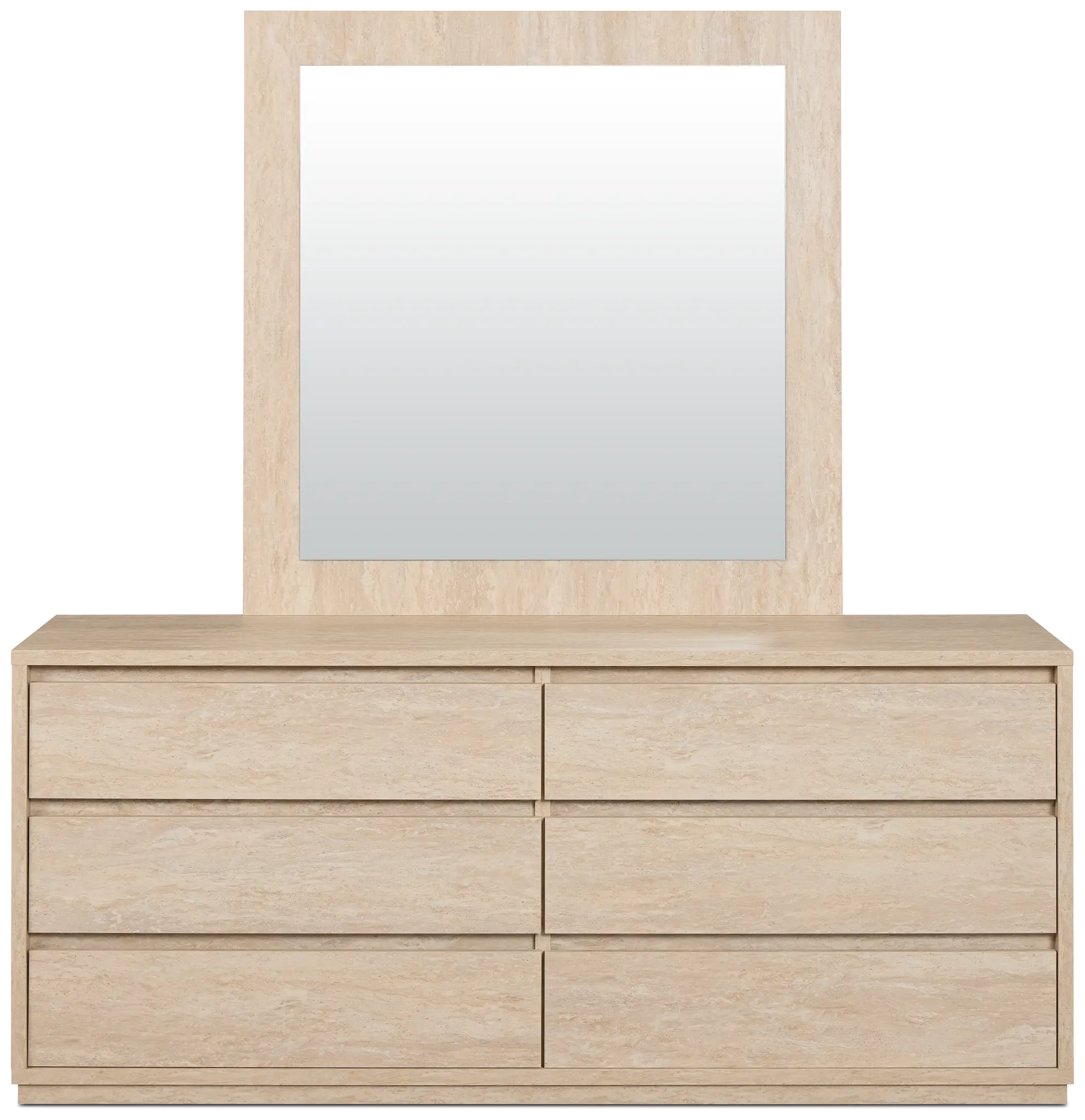 Malta Light Gray Dresser & Mirror Malta Light Gray Dresser & Mirror