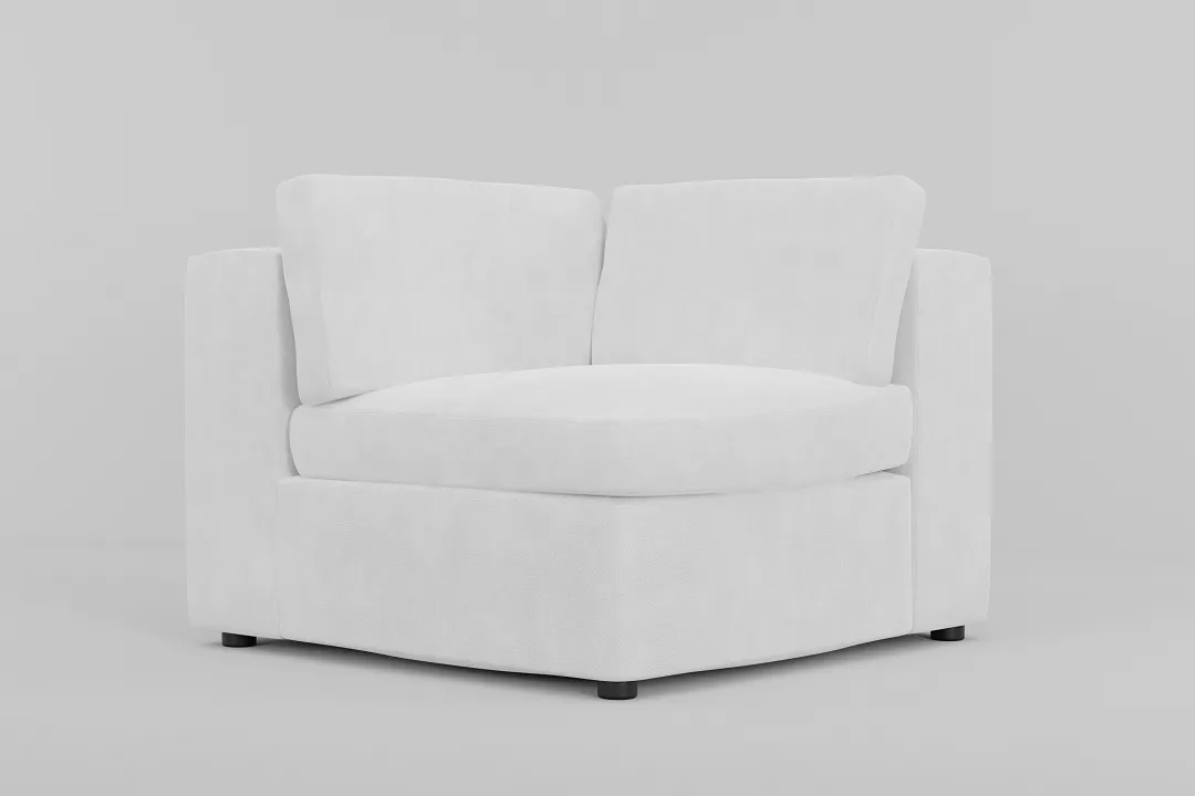 Destin Peyton White Fabric Corner Chair