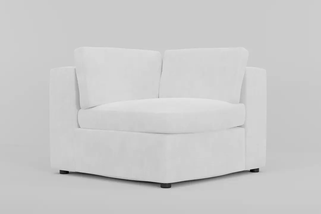Destin Peyton White Fabric Corner Chair Destin Peyton White Fabric Corner Chair