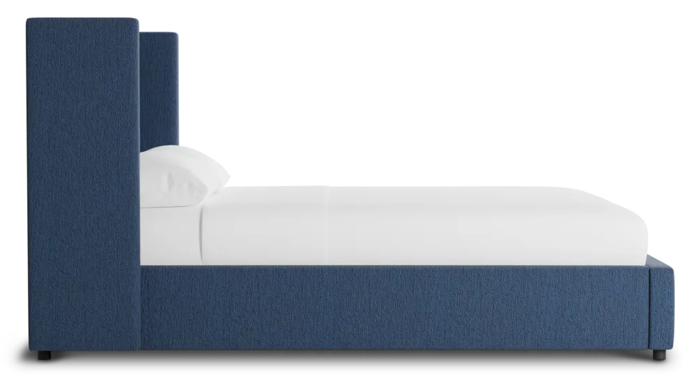 Captiva Revenue Dark Blue 48" Upholstered Shelter Bed