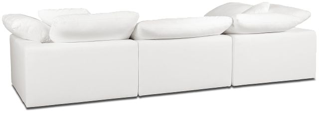 Nixon White Fabric 4-piece Modular Sectional