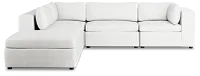 Destin Sutton White Fabric 5pc Bumper Sectional