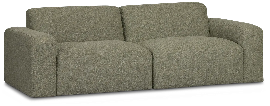 Baylor Green Fabric 2-piece Modular Sofa