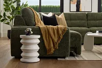 Layla White Round End Table