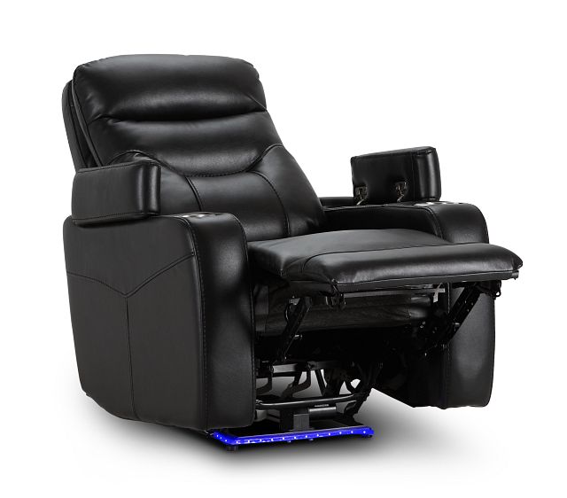 Slater Black Micro Power Recliner With Power Headrest (2)