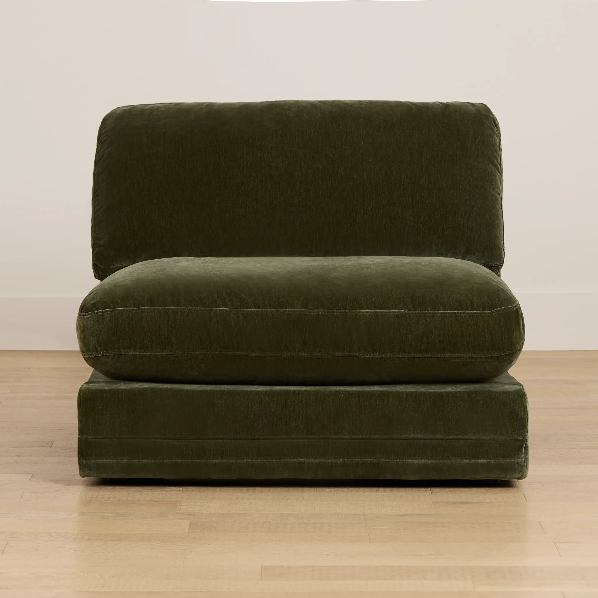 Jules Green Velvet Armless Chair