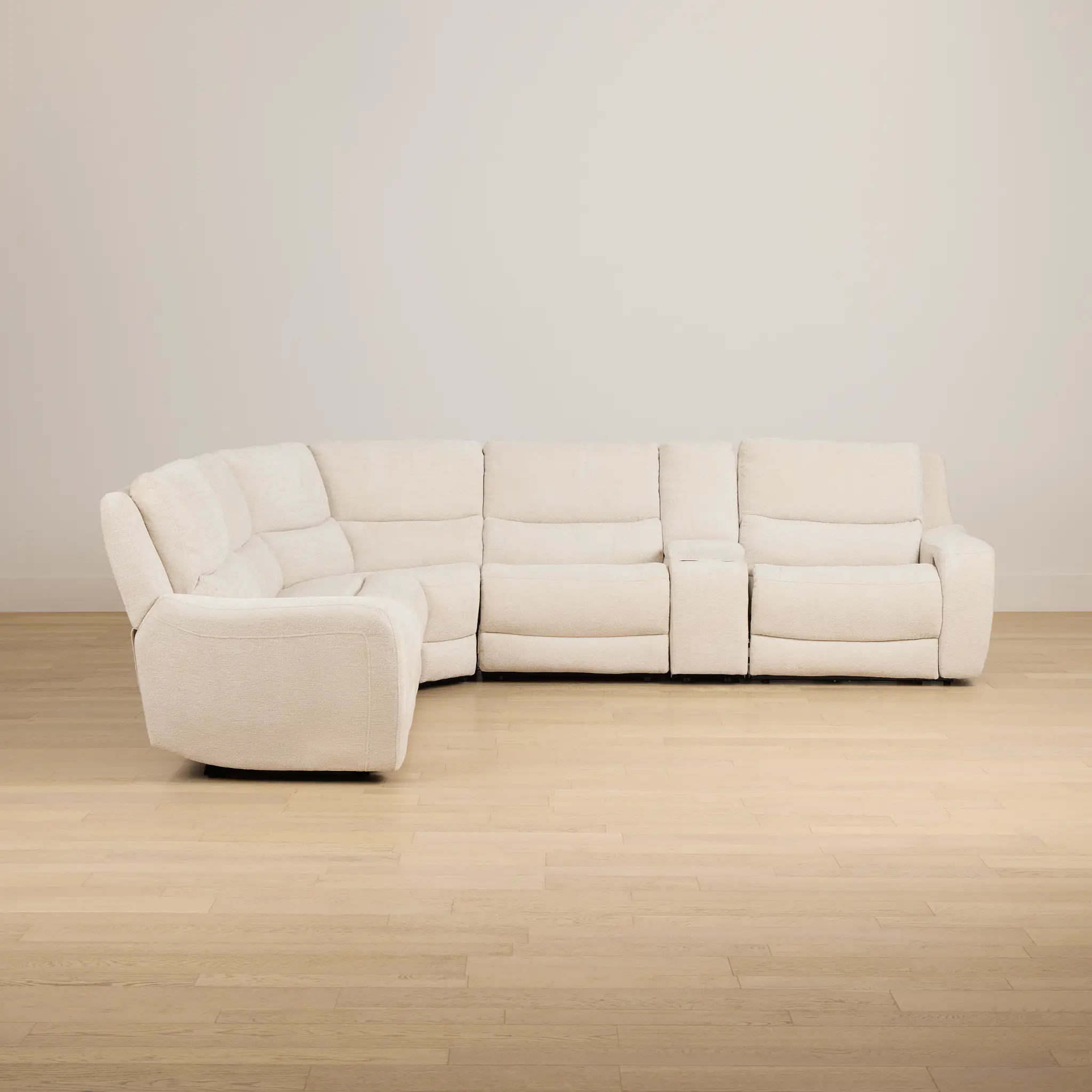 Bennett Light Beige Fabric Medium Dual Power 2-arm Reclining Sectional Bennett Light Beige Fabric Medium Dual Power 2-arm Reclining Sectional