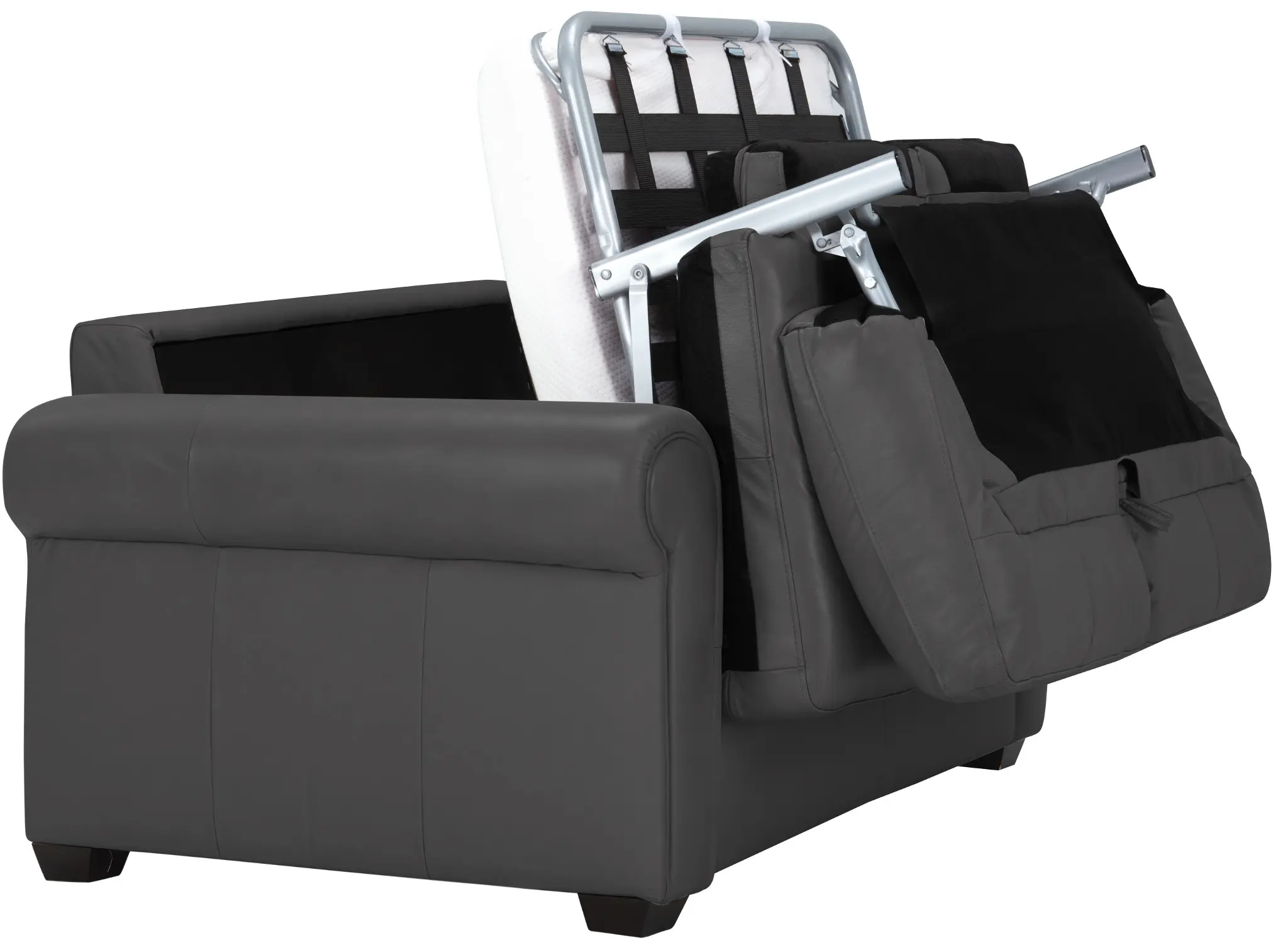 Lincoln Dark Gray Lthr/vinyl Memory Foam Sleeper Lincoln Dark Gray Lthr/vinyl Memory Foam Sleeper