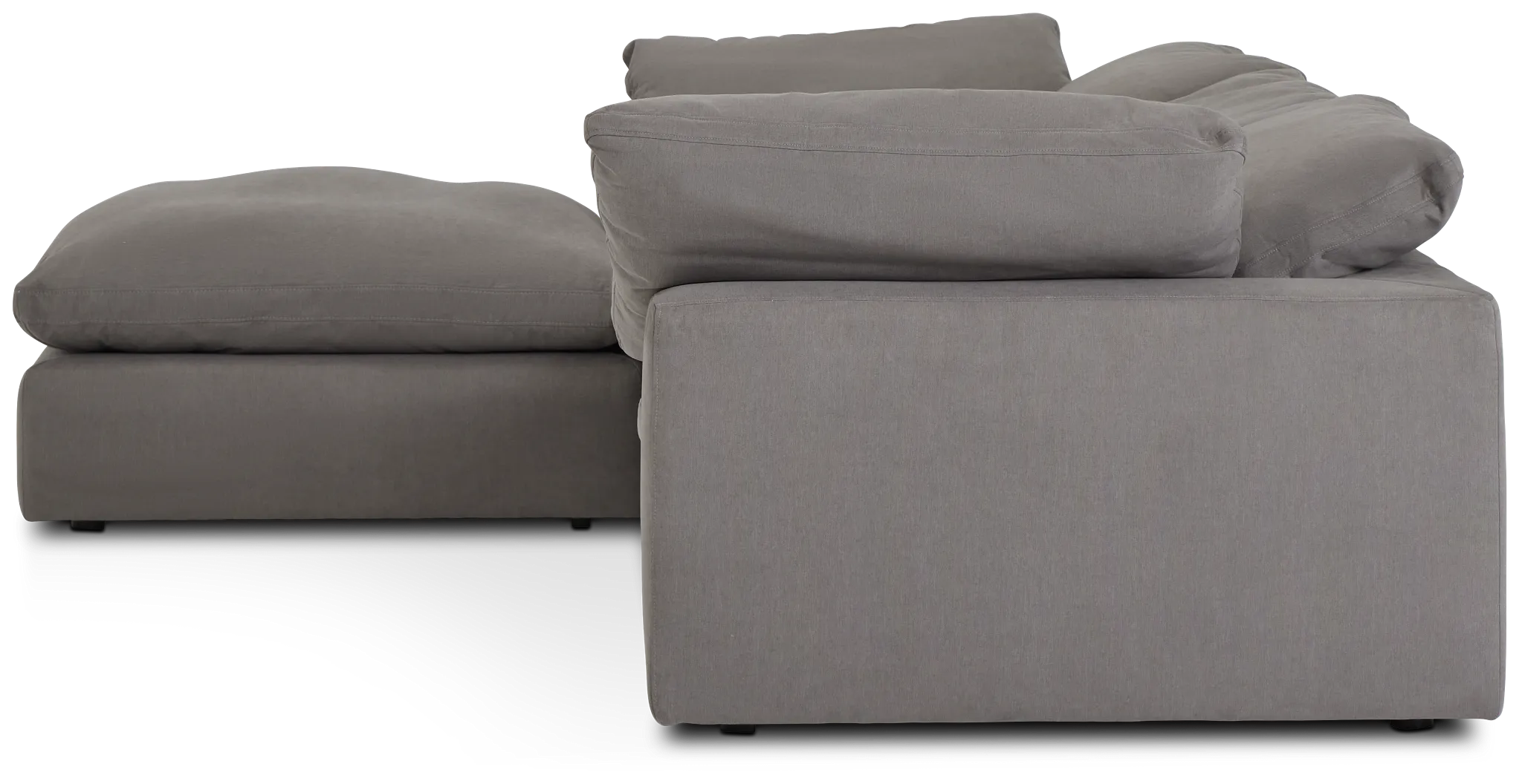 Nixon Light Gray Fabric 4-piece Bumper Sectional