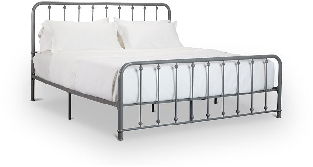 Rory Gray Metal Panel Bed