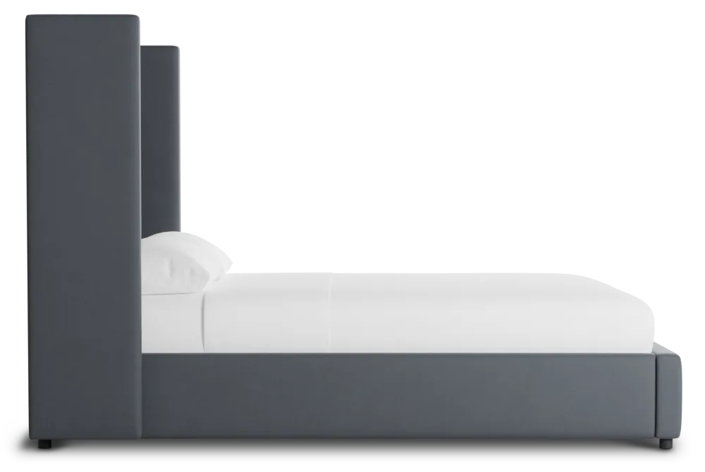 Captiva Joya Gray 60" Upholstered Shelter Bed