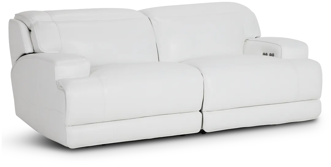 Reign White Lthr/vinyl Power Reclining Sofa