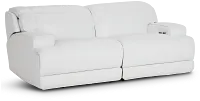 Reign White Lthr/vinyl Power Reclining Sofa