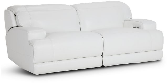 Reign White Lthr/vinyl Power Reclining Sofa