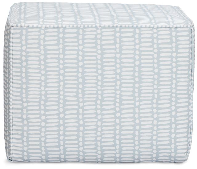 Deja Light Blue Fabric Accent Pouf