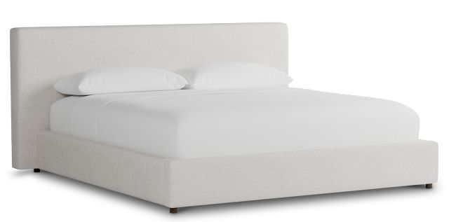Grayton Linen Light Beige 44" Upholstered Platform Bed