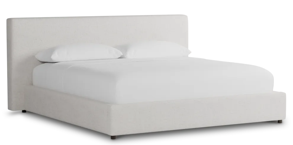 Grayton Linen Light Beige 44" Upholstered Platform Bed