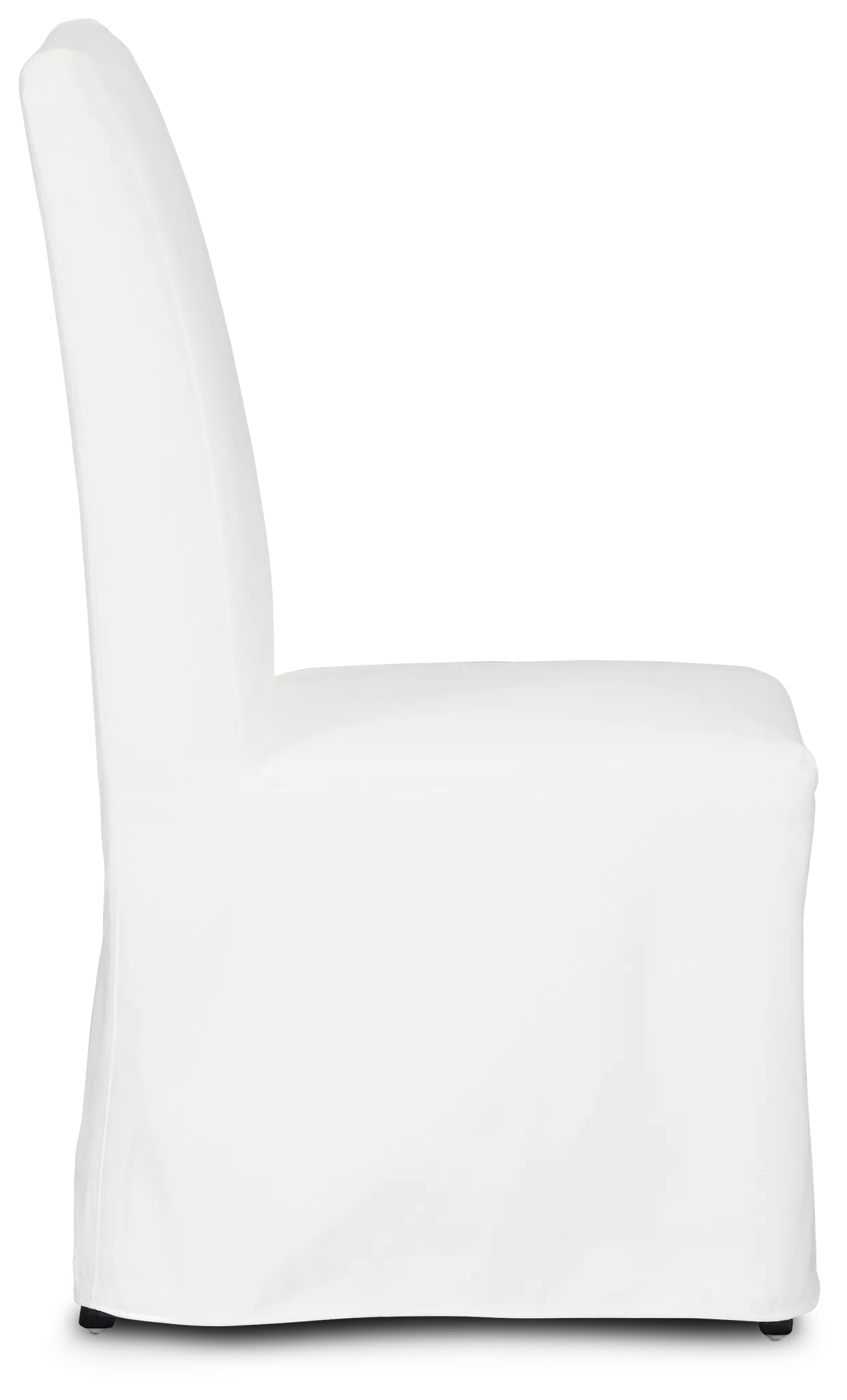 Destination White Long Slipcover Chair With Dark-tone Leg