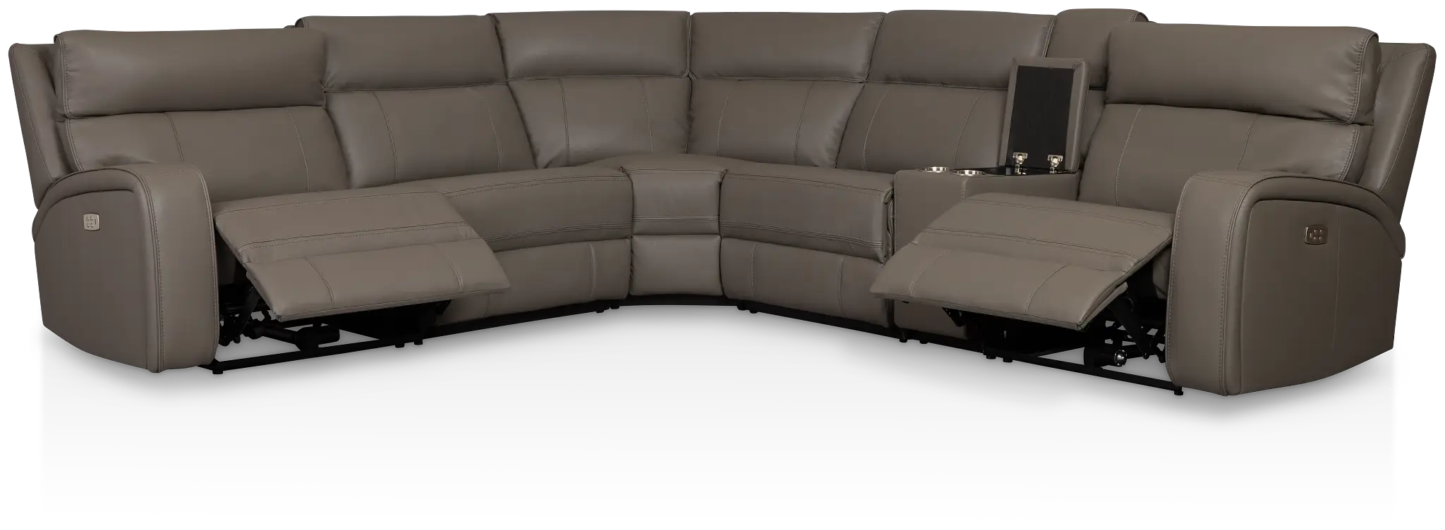 Rhett Gray Micro Small Two-arm Power Reclining Sectional Rhett Gray Micro Small Two-arm Power Reclining Sectional