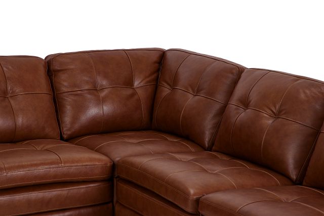 Braden Medium Brown Leather Large Two-arm Sectional