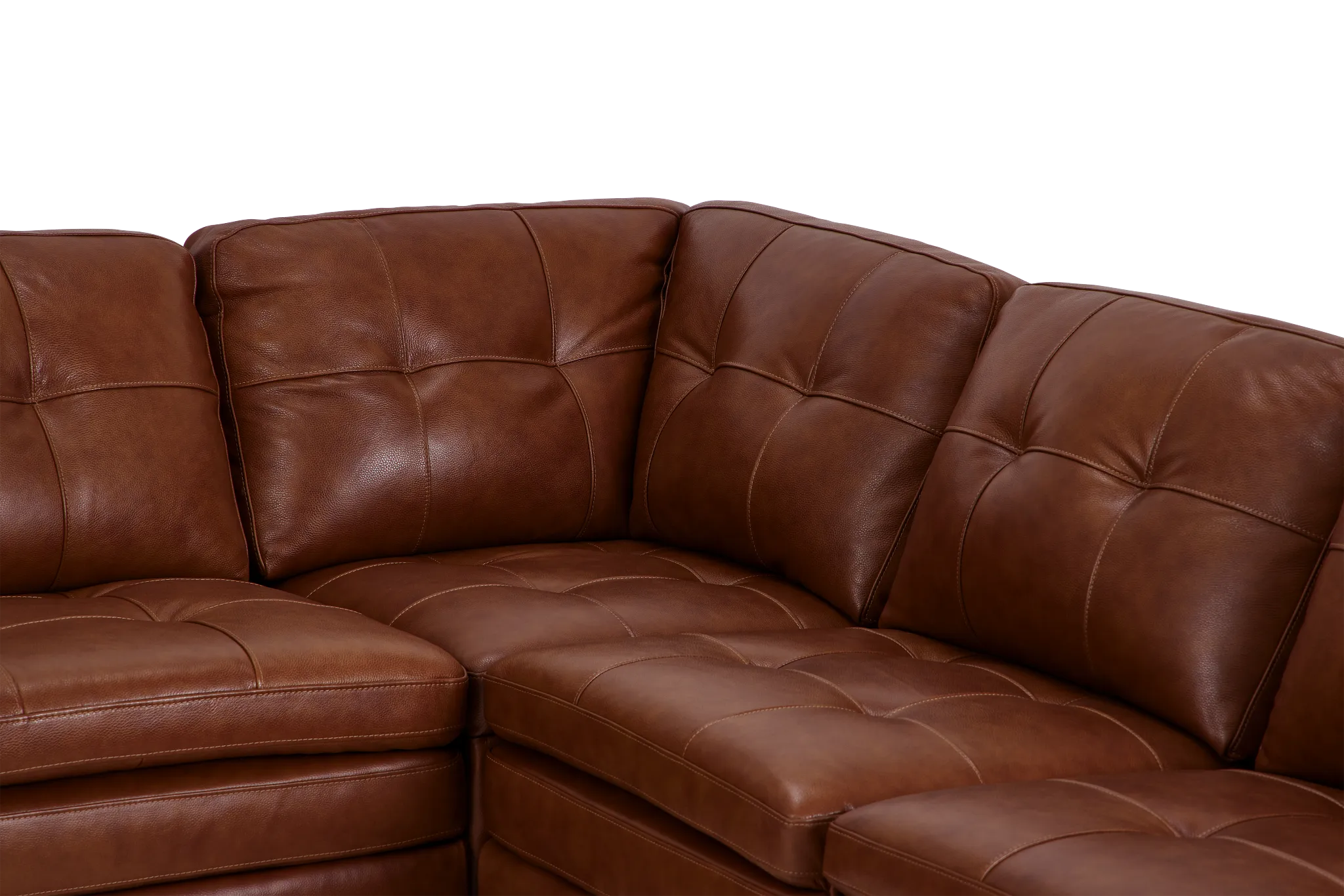 Braden Medium Brown Leather Large Two-arm Sectional