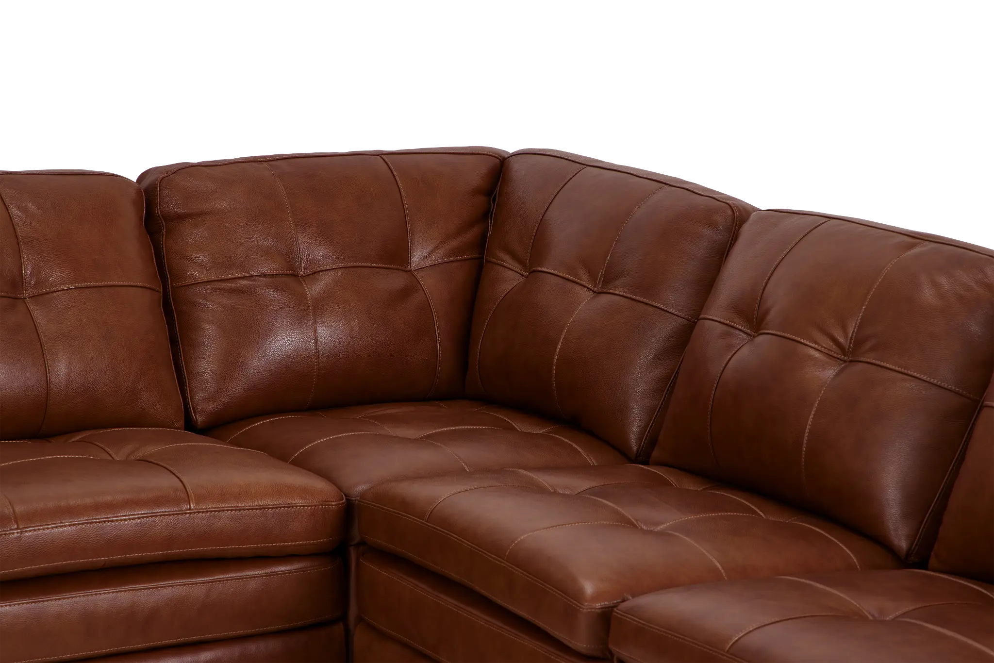 Braden Medium Brown Leather Large Two-arm Sectional Braden Medium Brown Leather Large Two-arm Sectional