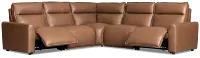 Edison Dark Brown Lthr/vinyl Small Dual Power Reclining Two-arm Sectional