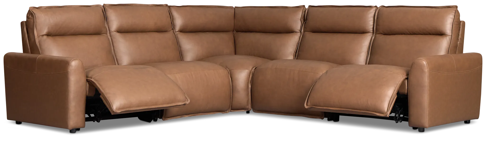 Edison Dark Brown Lthr/vinyl Small Dual Power Reclining Two-arm Sectional